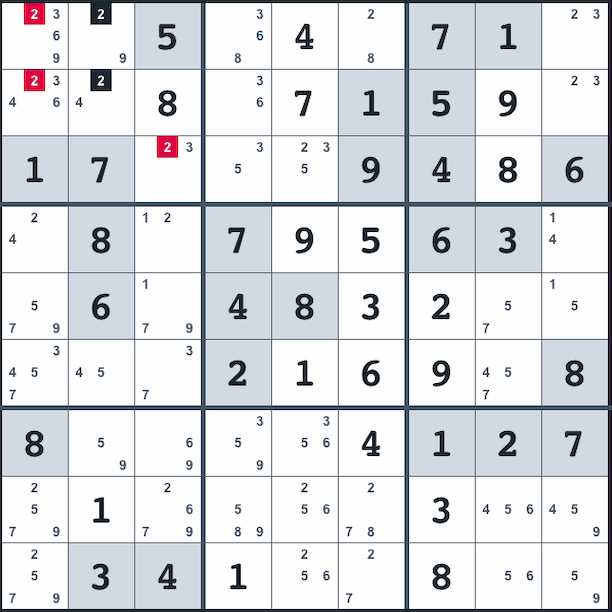 Box/line reduction on a Sudoku