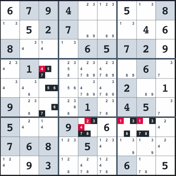 Hidden triples on a Sudoku