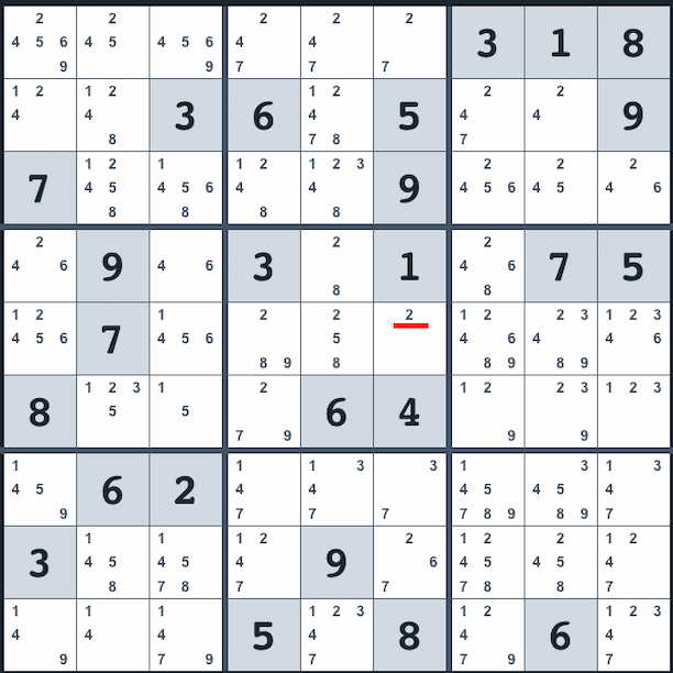 Naked single on a Sudoku
